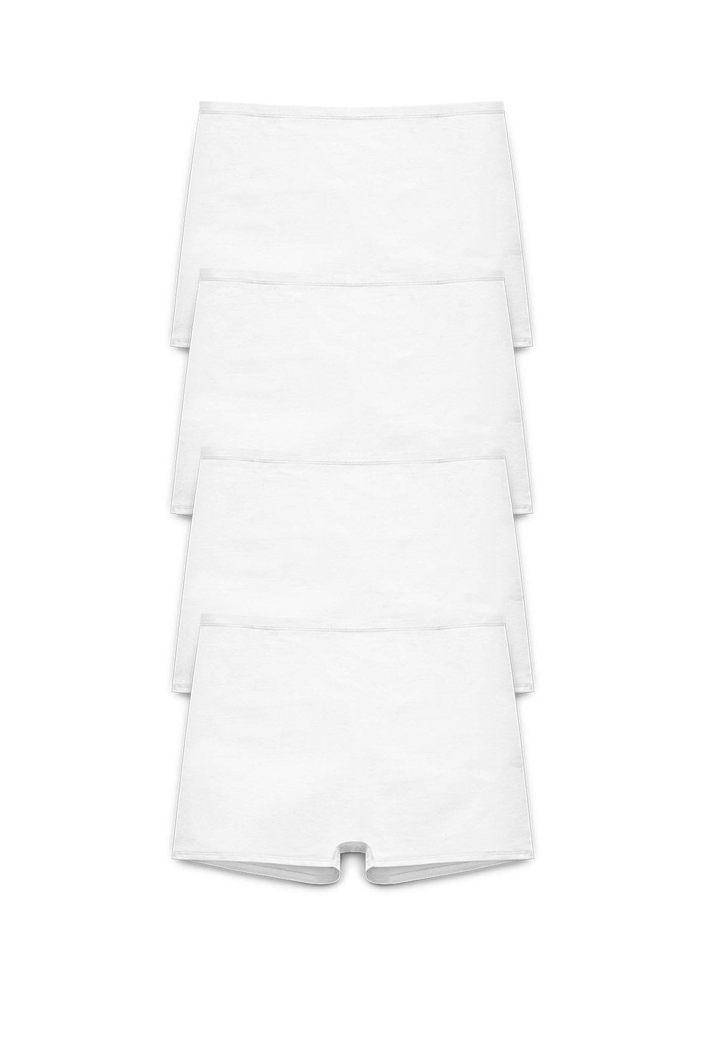 4-pack Organic Cotton shorty panty white