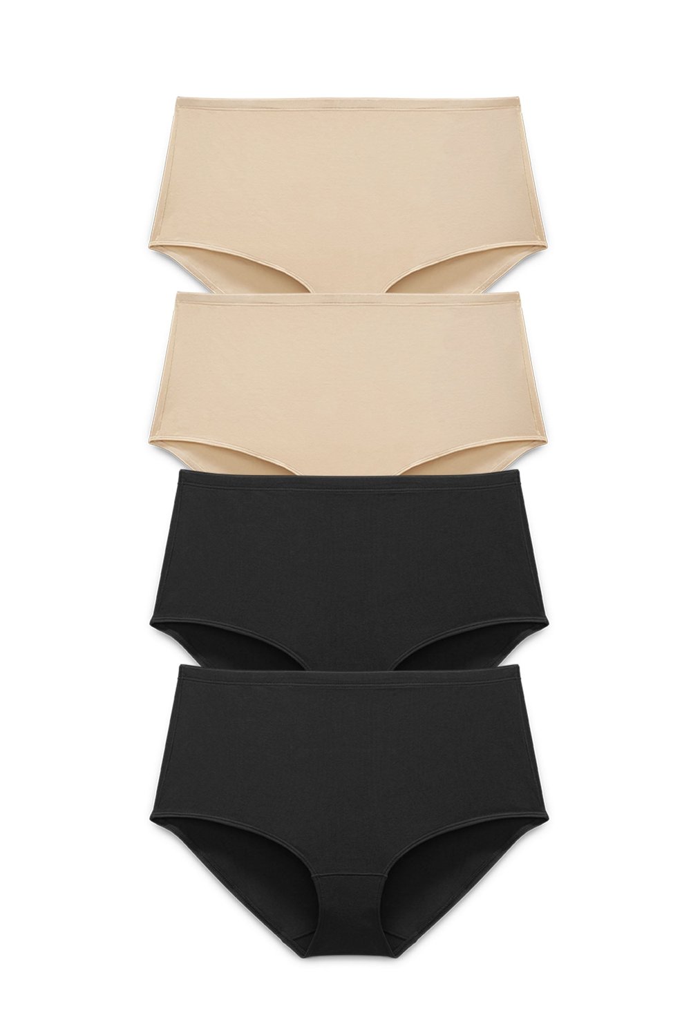 4-pack Organic Cotton maxi panty black & beige