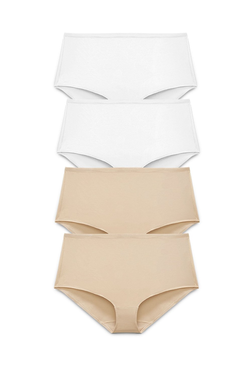 4-pack Organic Cotton maxi panty beige & white
