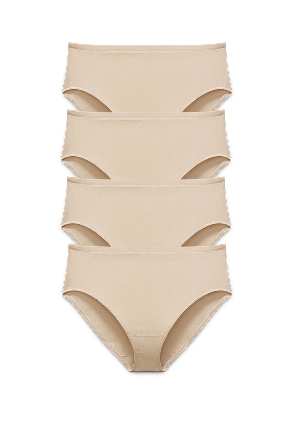 4-pack Organic Cotton midi panty beige