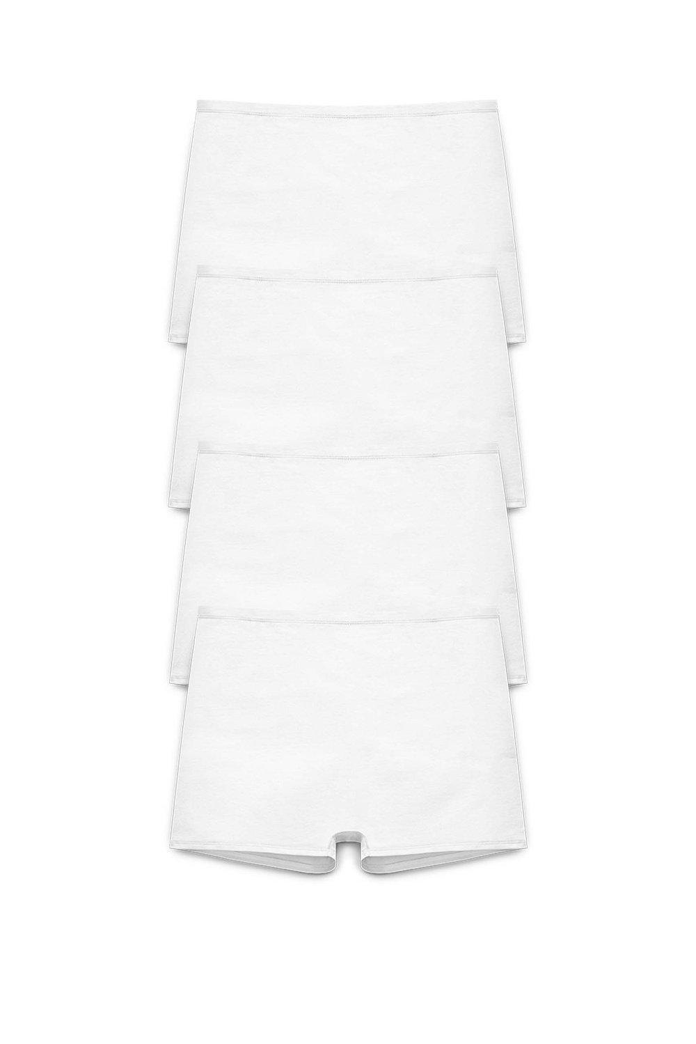 4-pack Organic Cotton shorty panty white