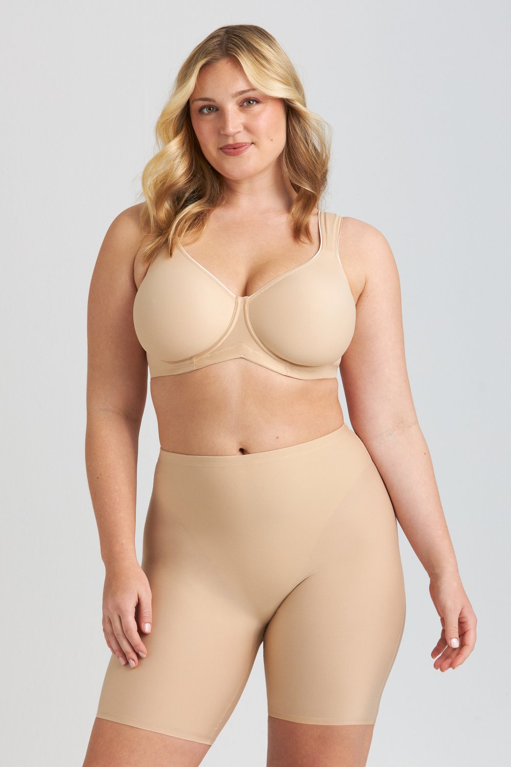 Cool Sensation panty with long legs & hem seam - Front-Lined