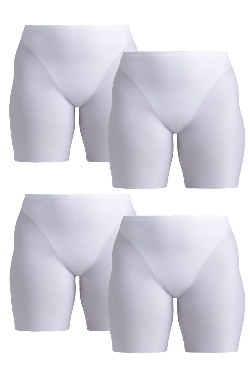 4-pack Cool Sensation panty with long legs - Front-Lined white