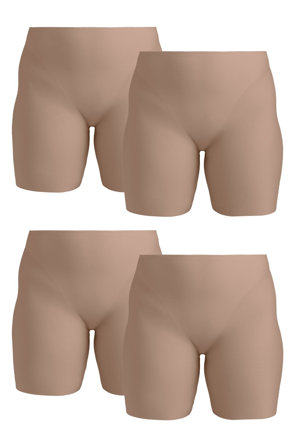 4-pack Cool Sensation panty with long legs - Front-Lined taupe