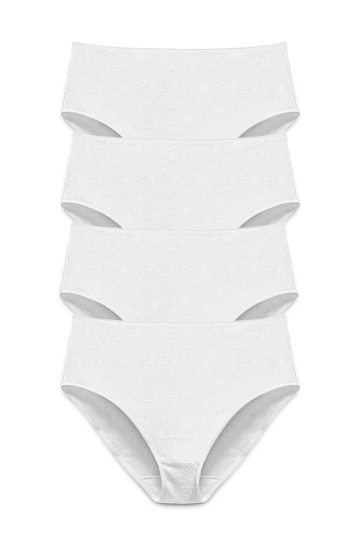 4-pack Invisible Lace midi briefs white