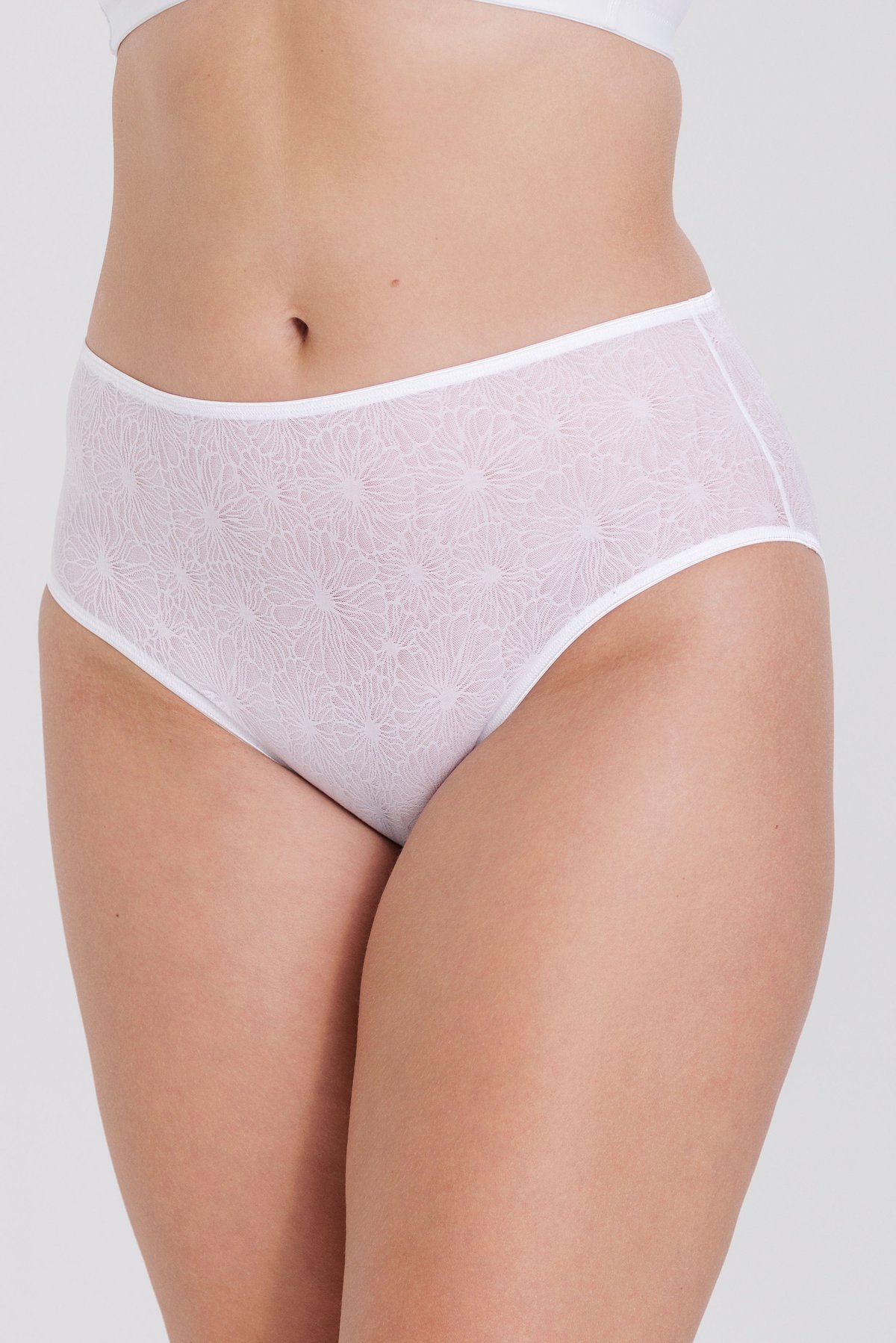 4-pack Invisible Lace midi briefs white