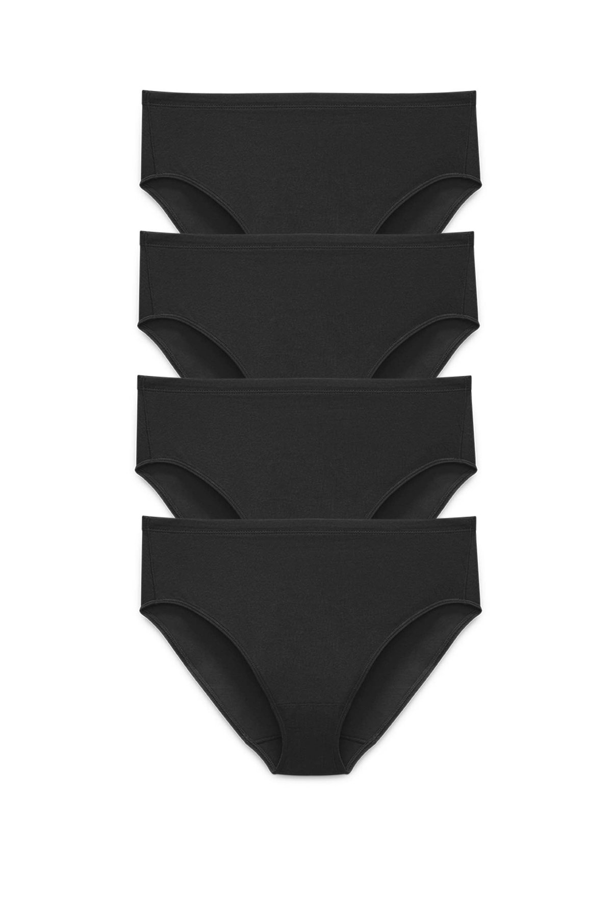 4-pack Organic Cotton midi panty black