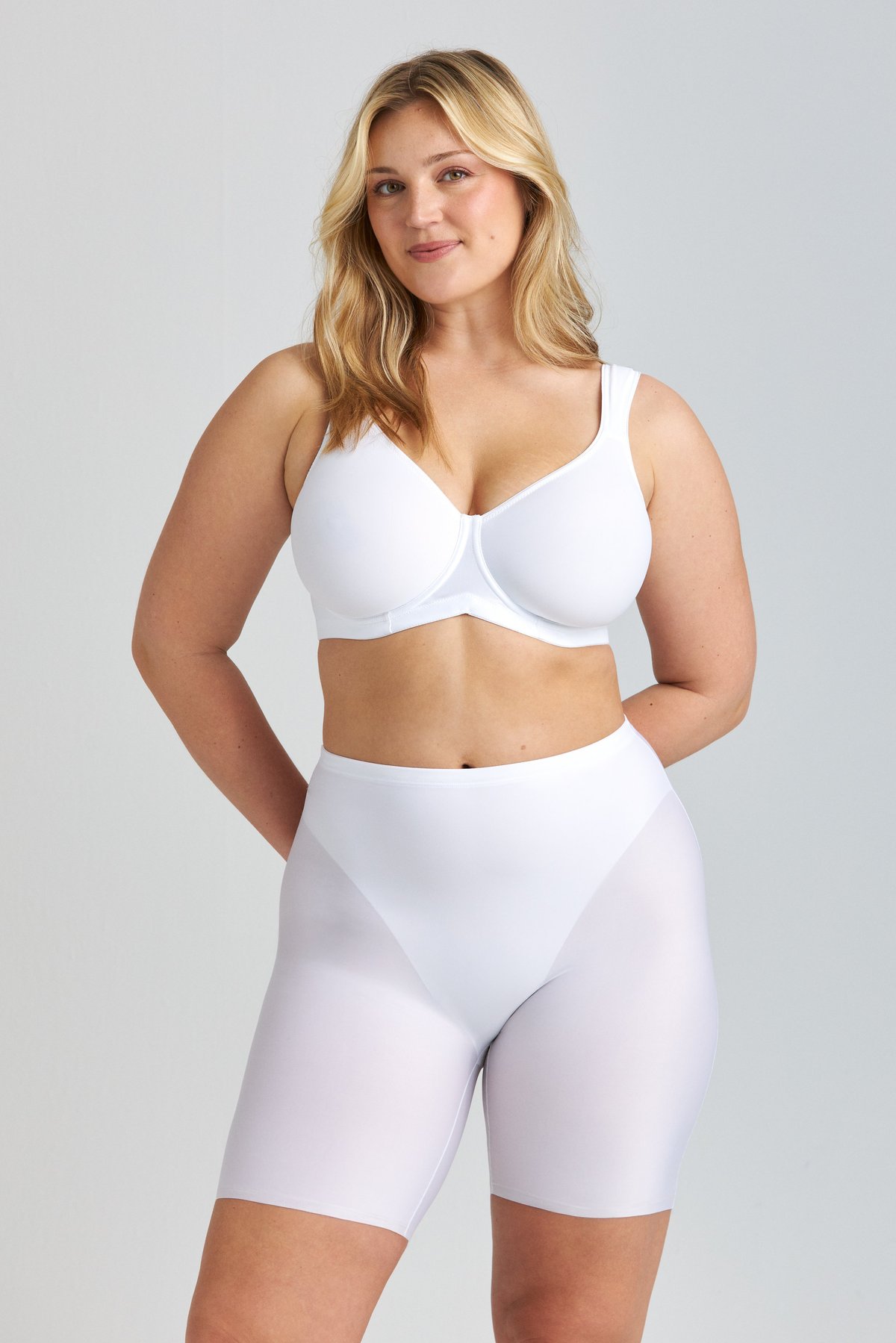 Cool Sensation panty with long legs & hem seam - Front-Lined