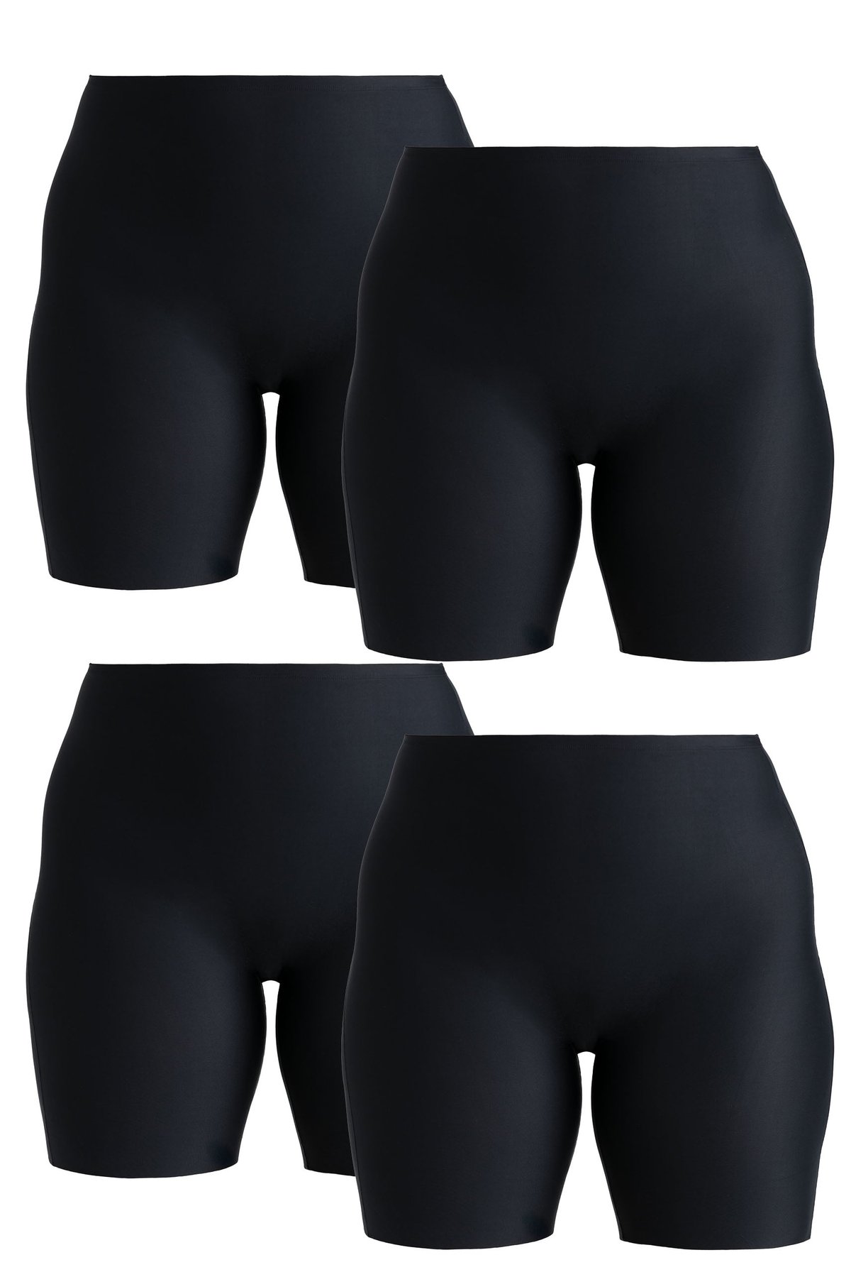 4-pack Cool Sensation panty with long legs - Front-Lined black