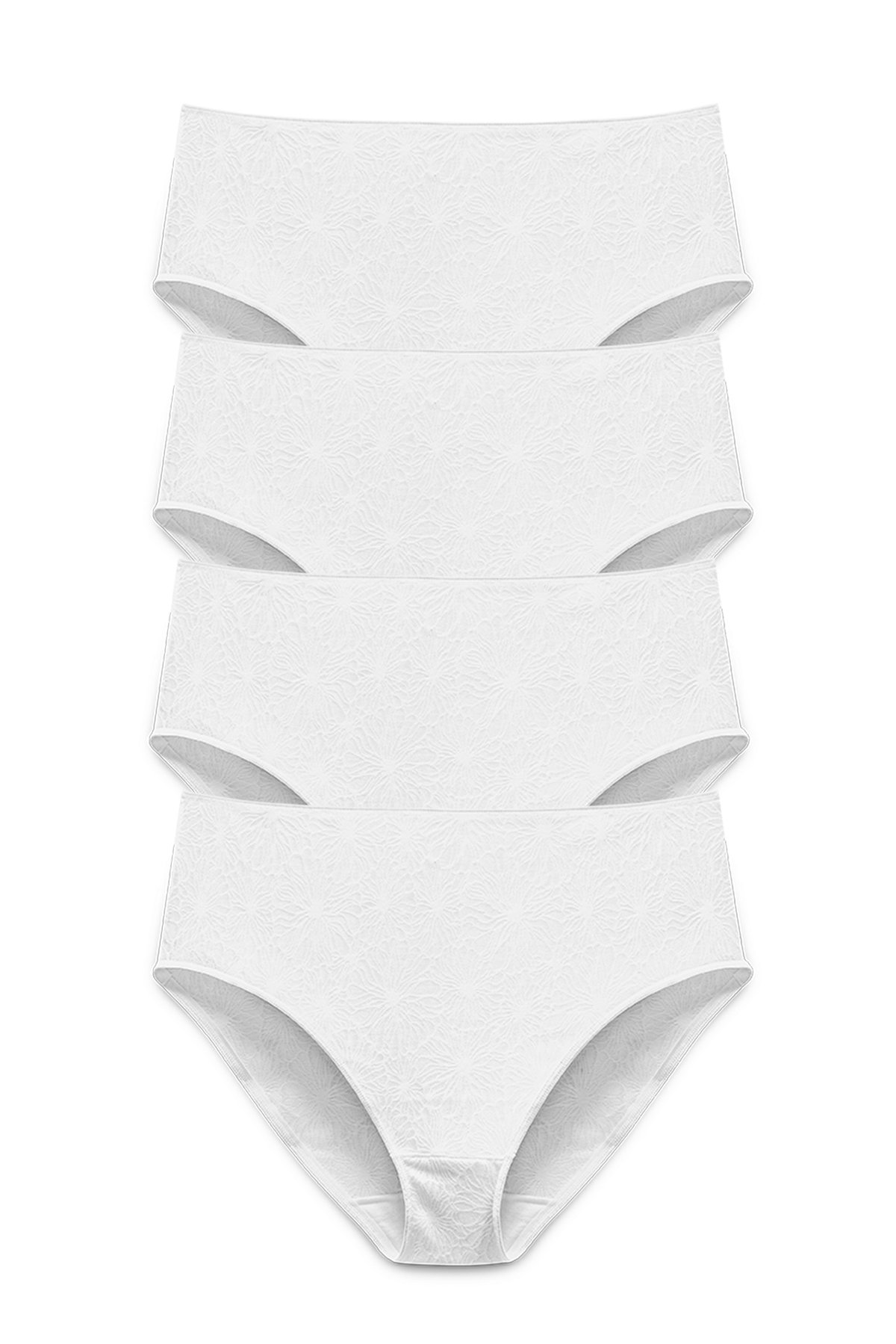 4-pack Invisible Lace midi briefs white