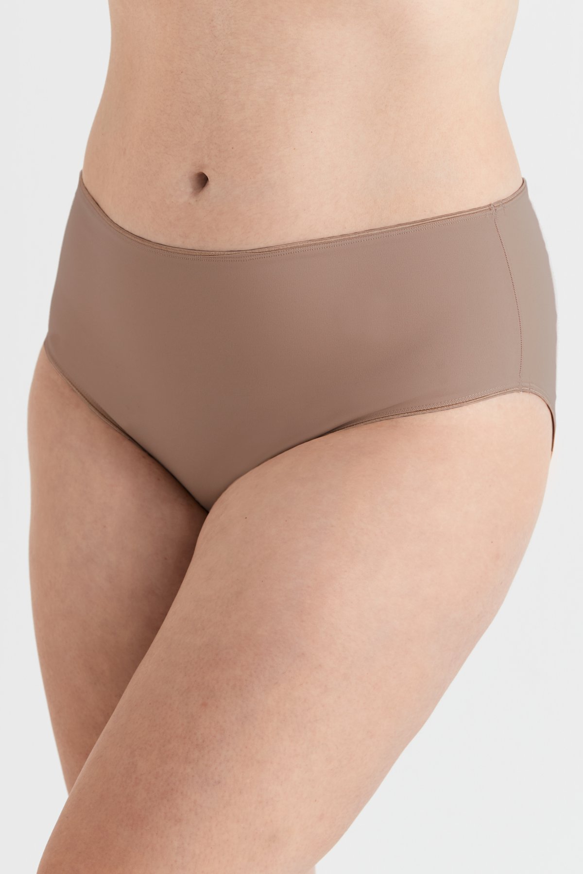 4-pack Recycled Comfort midi panty taupe