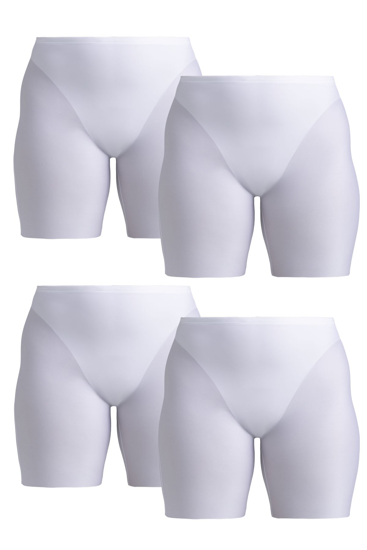 4-pack Cool Sensation panty with long legs - Front-Lined white