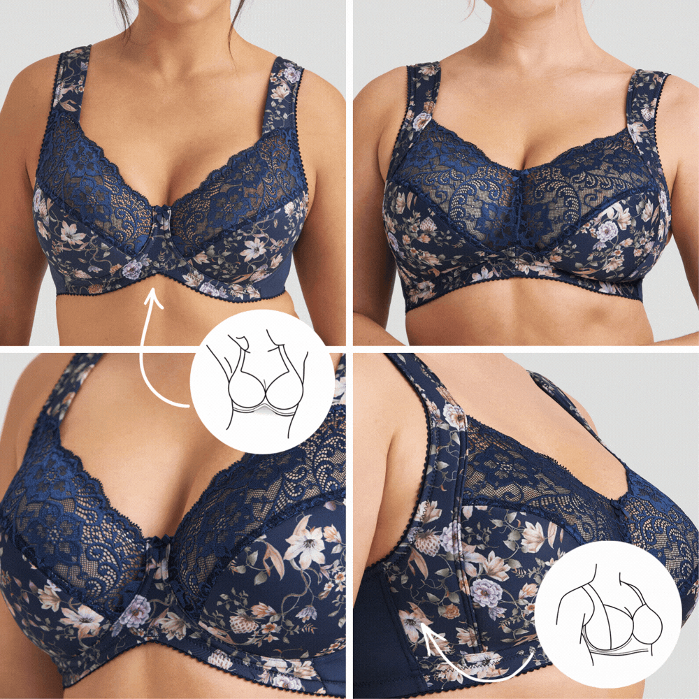 Fauna with and without underwired focus on side support and ergo front