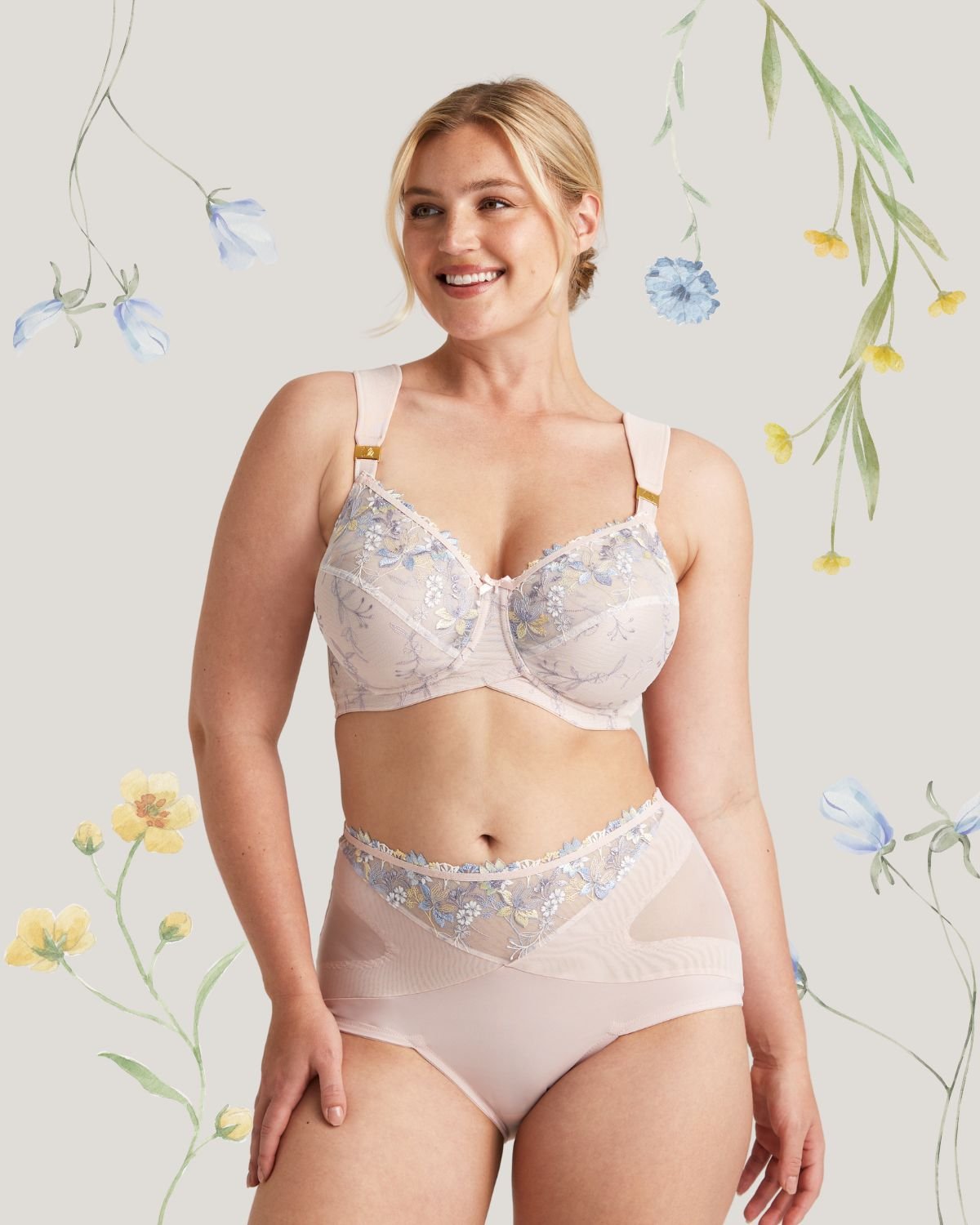 Embroidered Dreams wired dusty pink set