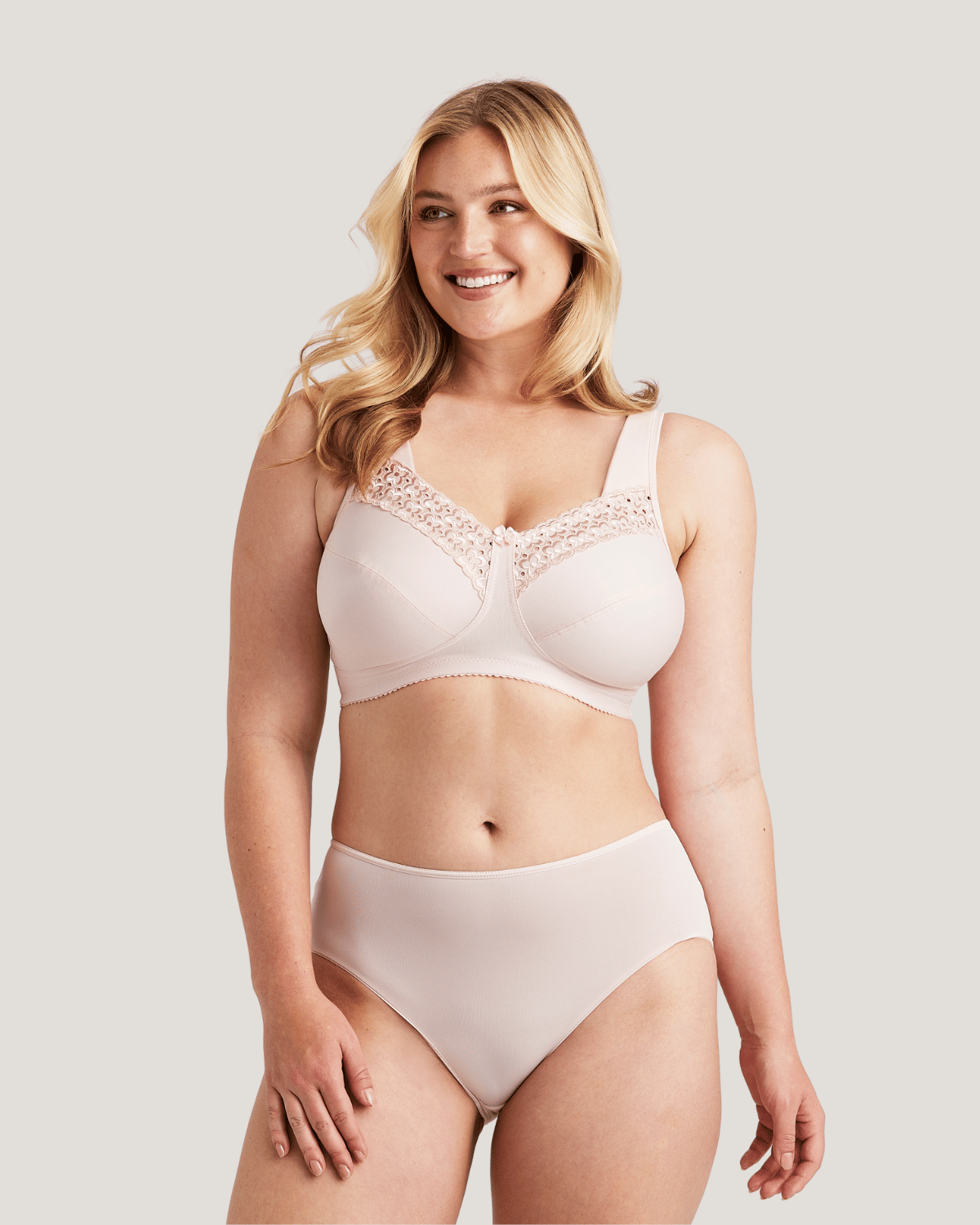 Broderie Anglaise non wired dusty pink