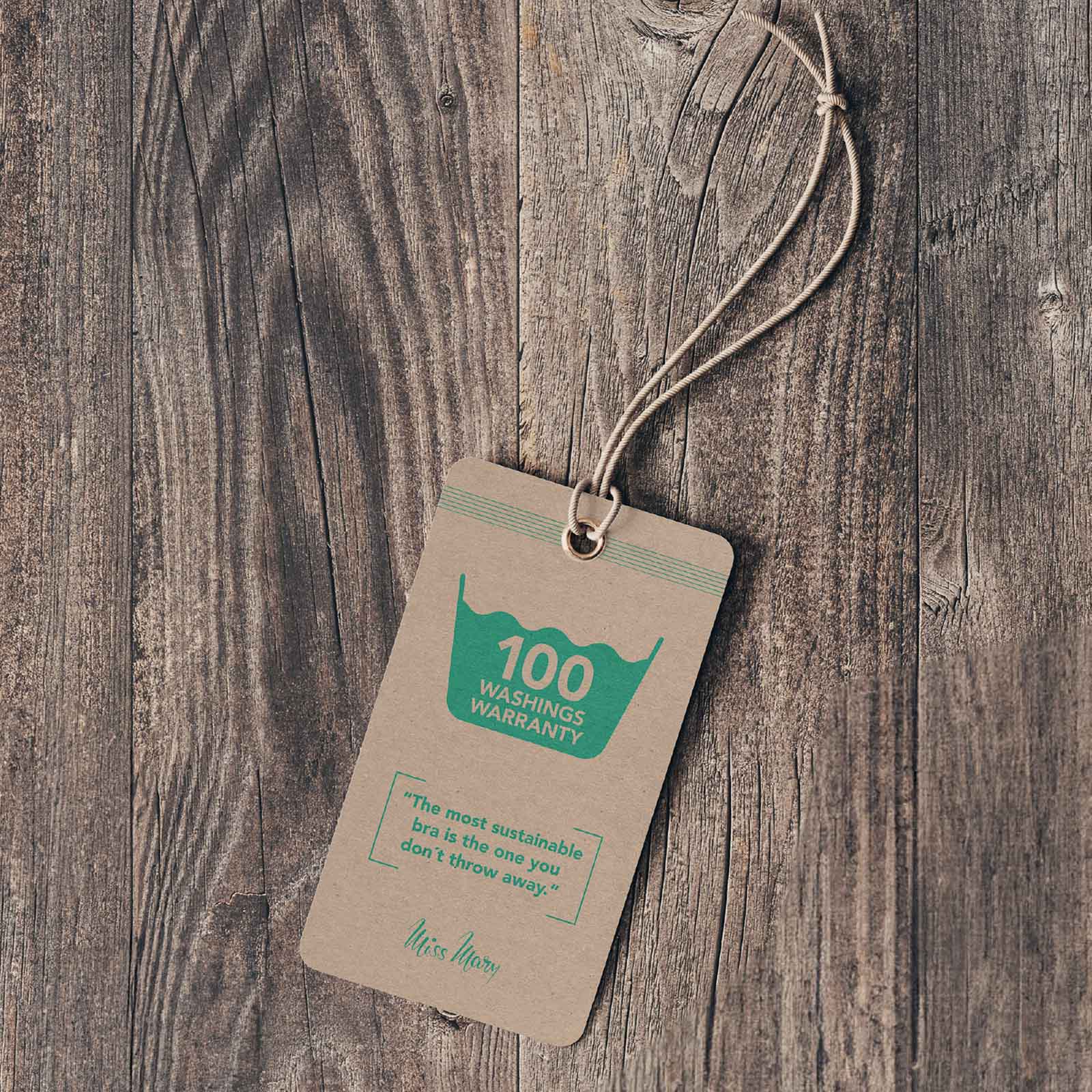 100 washings tag